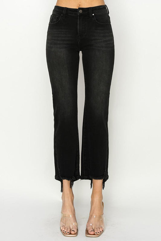 High Rise Relaxed Straight Jean Black