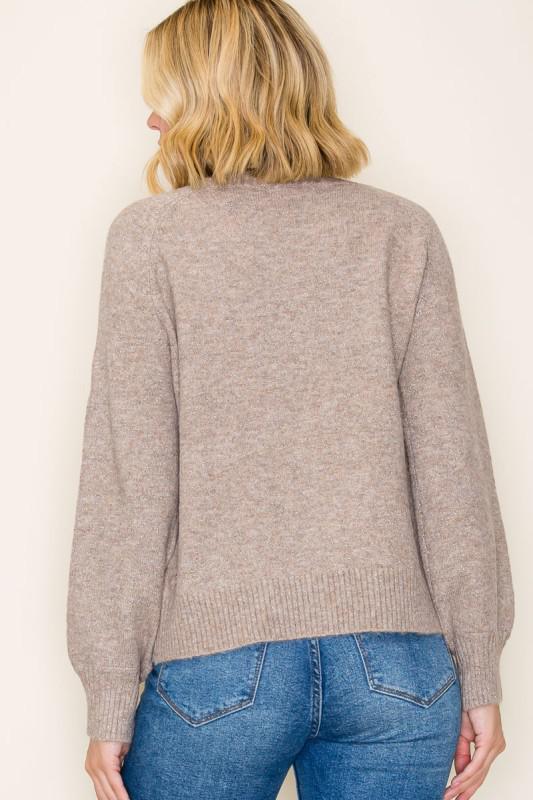 Pearl Trimmed Neck Sweater