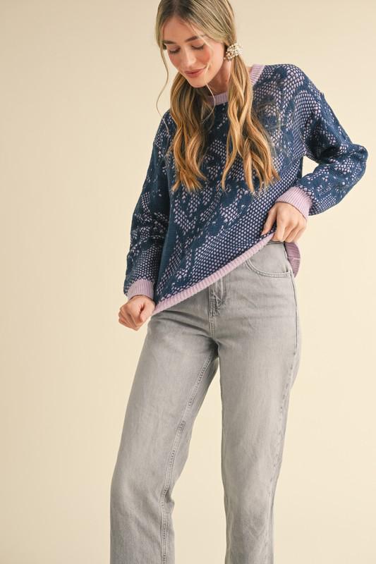 Lace Knit Pattern Sweater