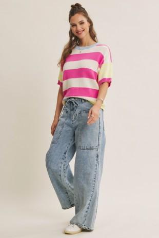 Multi Stripe Cotton Sweater