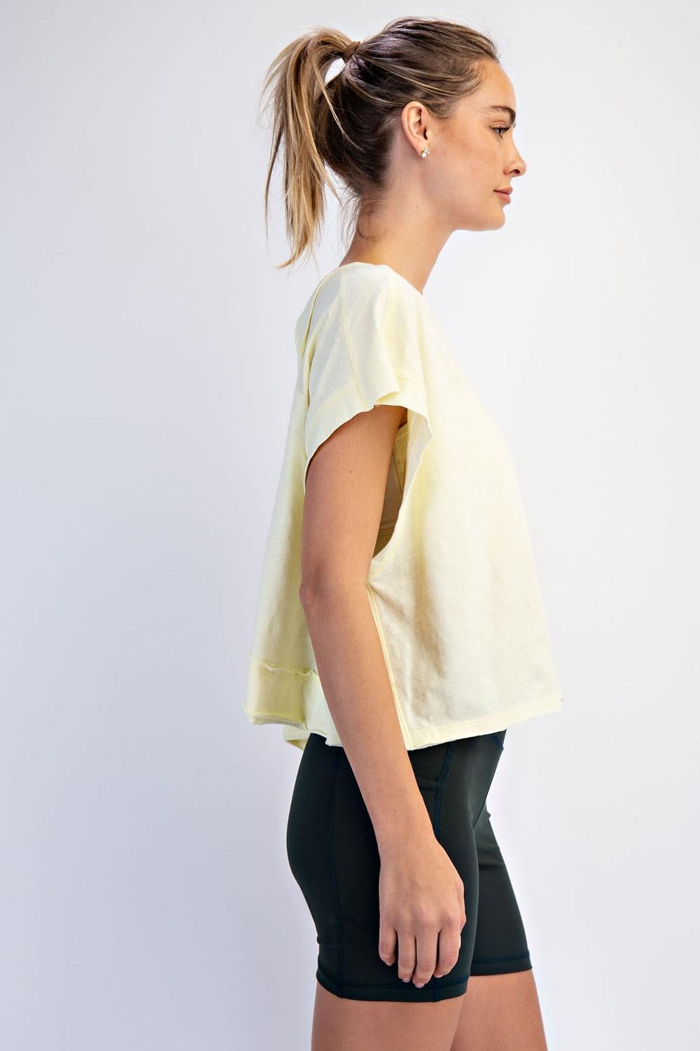 Cotton Slub Open Back Tee