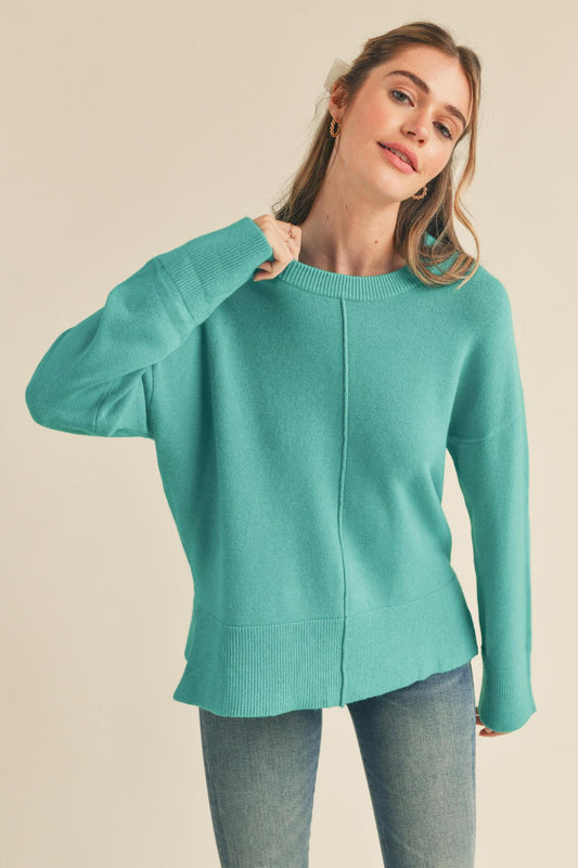 Round Neck Basic Sweater - Alpine