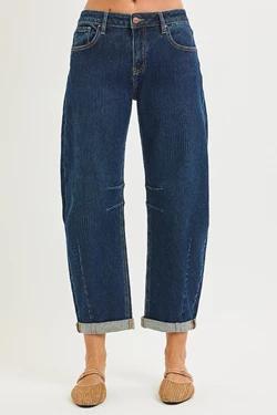 Risen Barrel Stripe Textured Barrel Jean