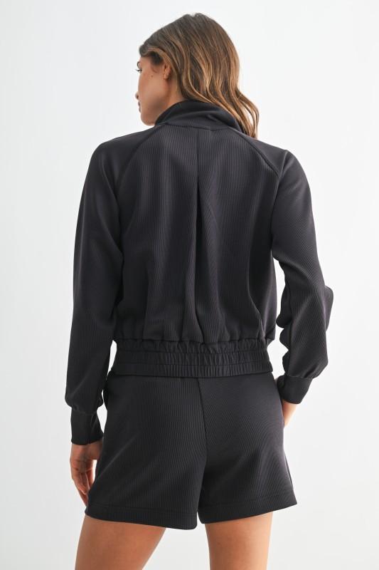 Luxe Sand Wash Rib Zip Jacket