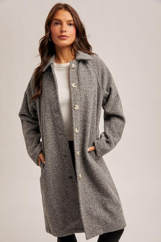 Teddy Textured Button Down Coat