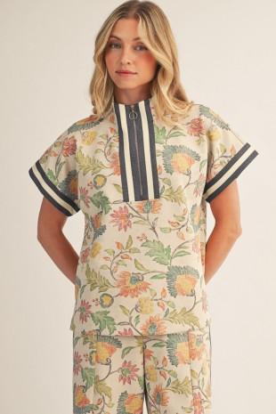 Floral Zip Front
