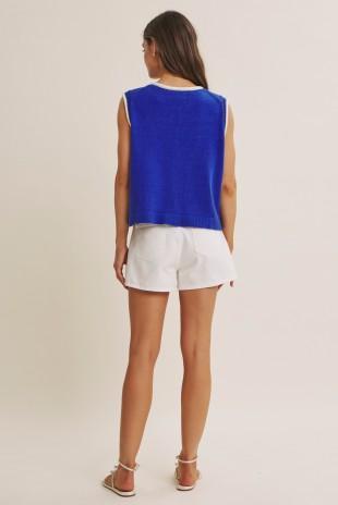 Color Pop Button-down Sweater Knit Vest