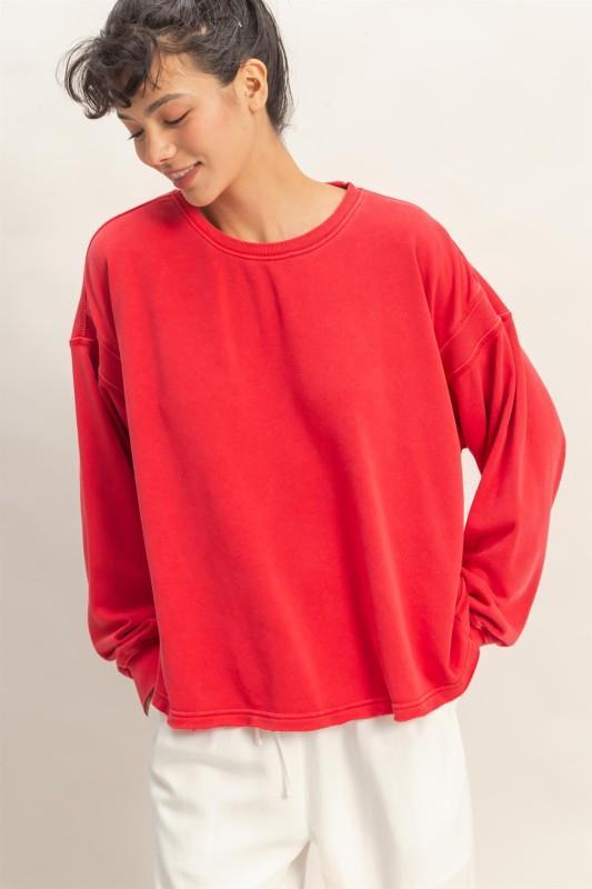 Oversized Cross Detail Open Back Sweatshirt