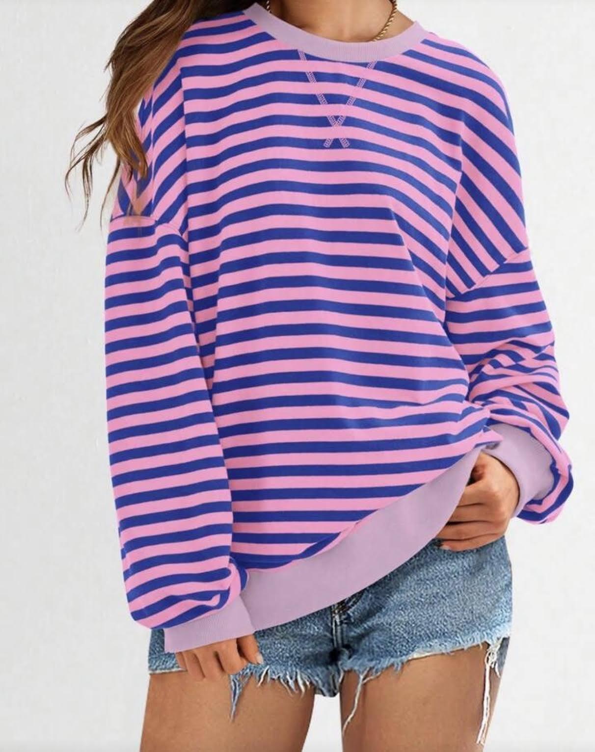 Oversized Stripe Sweatshirt