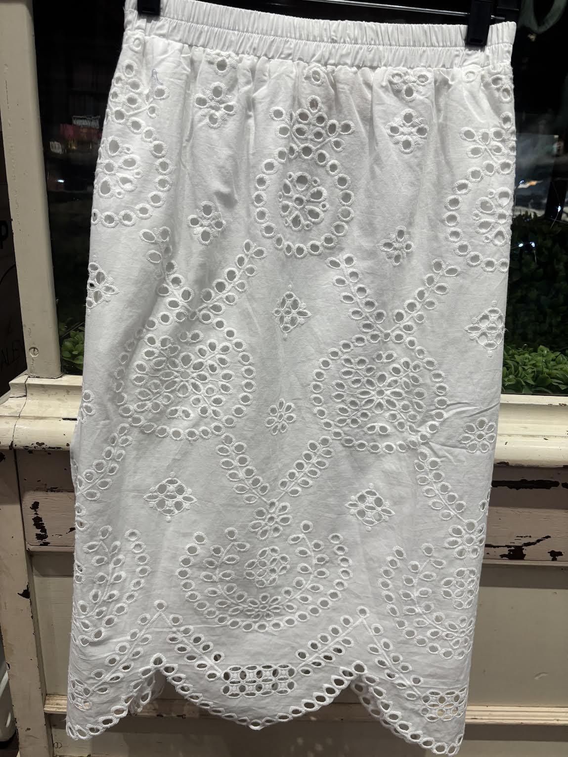 Scalloped Hem Eyelet Skirt