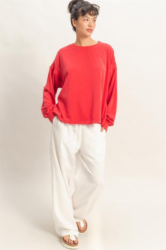 Oversized Cross Detail Open Back Sweatshirt