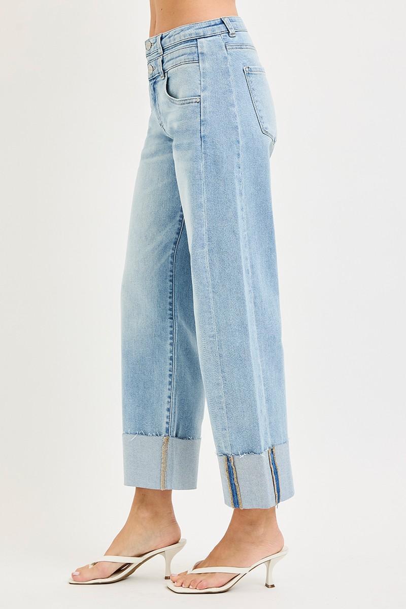 Risen Slouch Double Waisteband Cuffed Jeans
